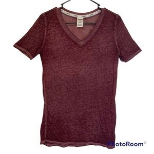 Victoria Secret PINK Women's Sheer Shirt Top Size XS Burgandy